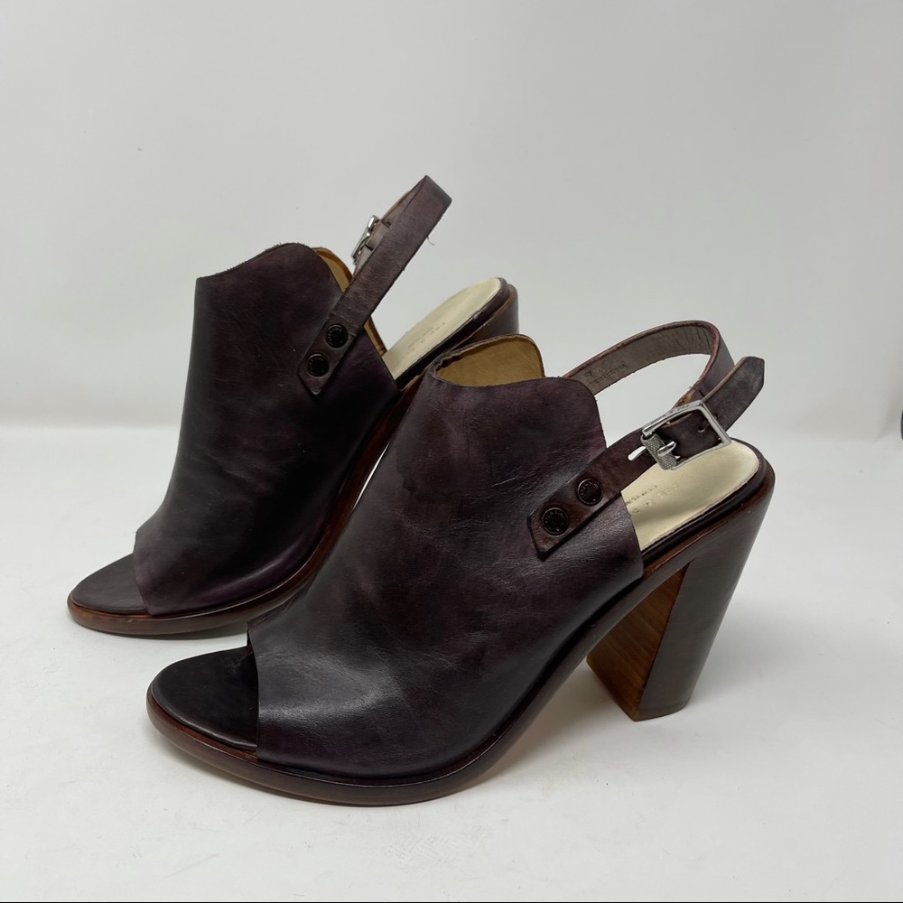 Rag & Bone Hand Dip Dyed Leather Peep Toe Slingback Pumps US10